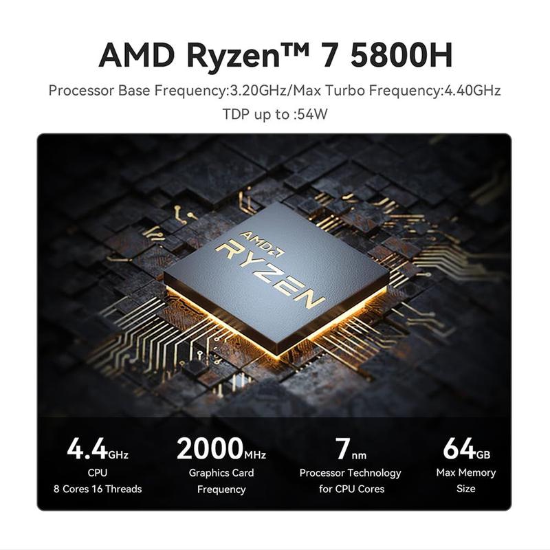 Mini PC Beelink SER5 MAX AMD Ryzen 7 5800H 32 GB de RAM 500 GB SSD